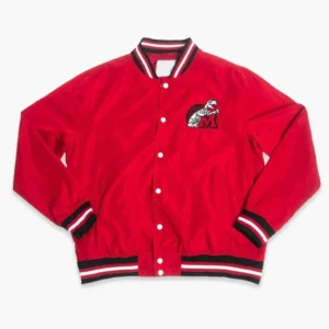 Maryland terrapins retro terps script red satin varsity jacket 3