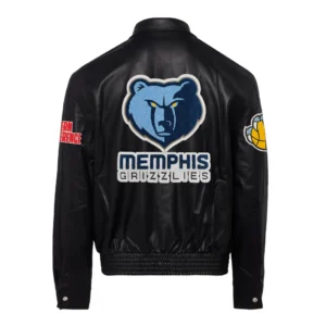 Memphis grizzlies jeff hamilton full leather jacket black 2