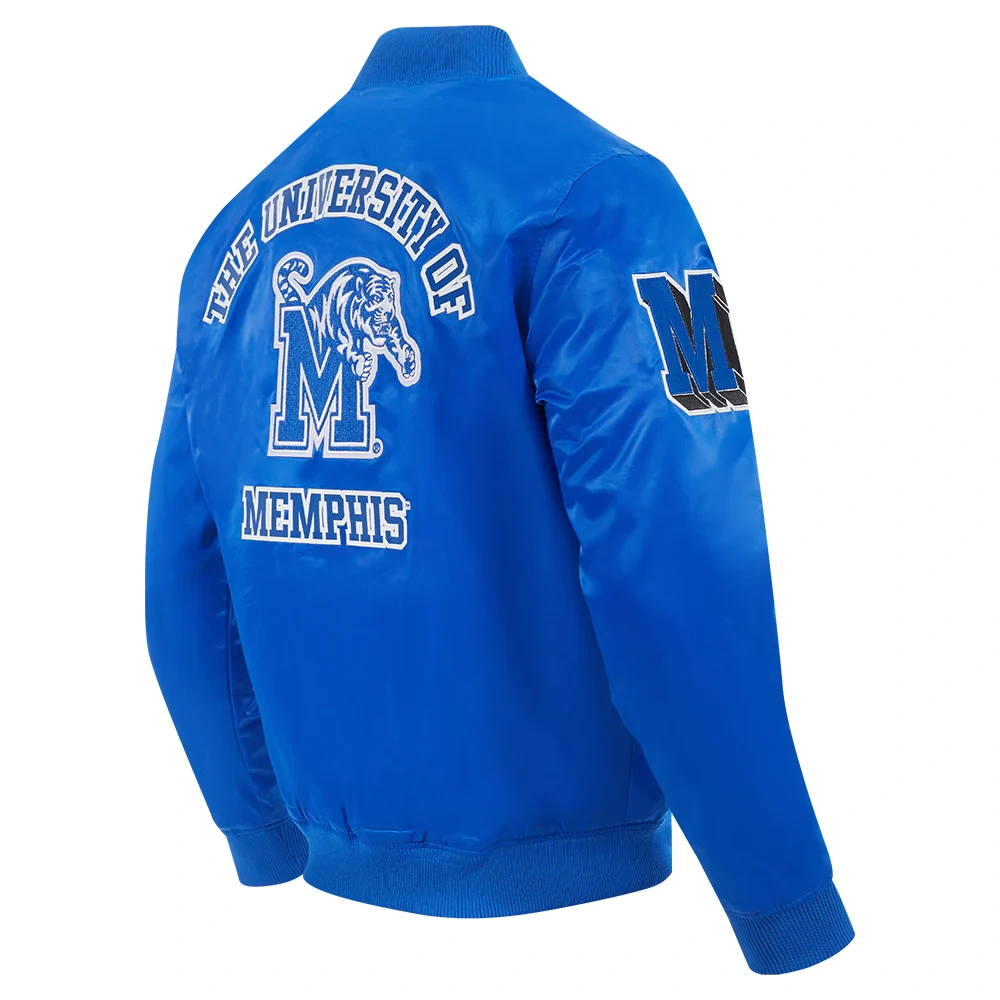 Memphis tigers classic rib blue satin jacket