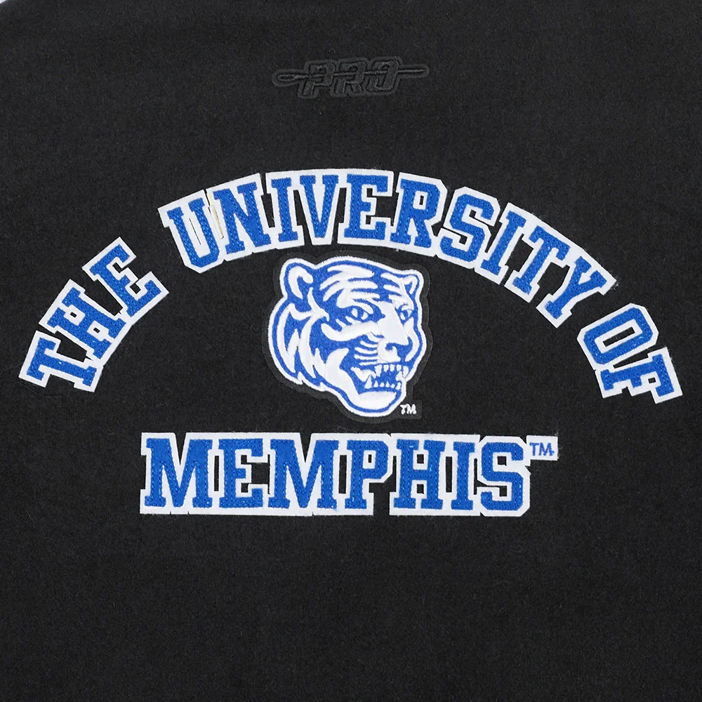 Memphis tigers womens classic black wool leather patch