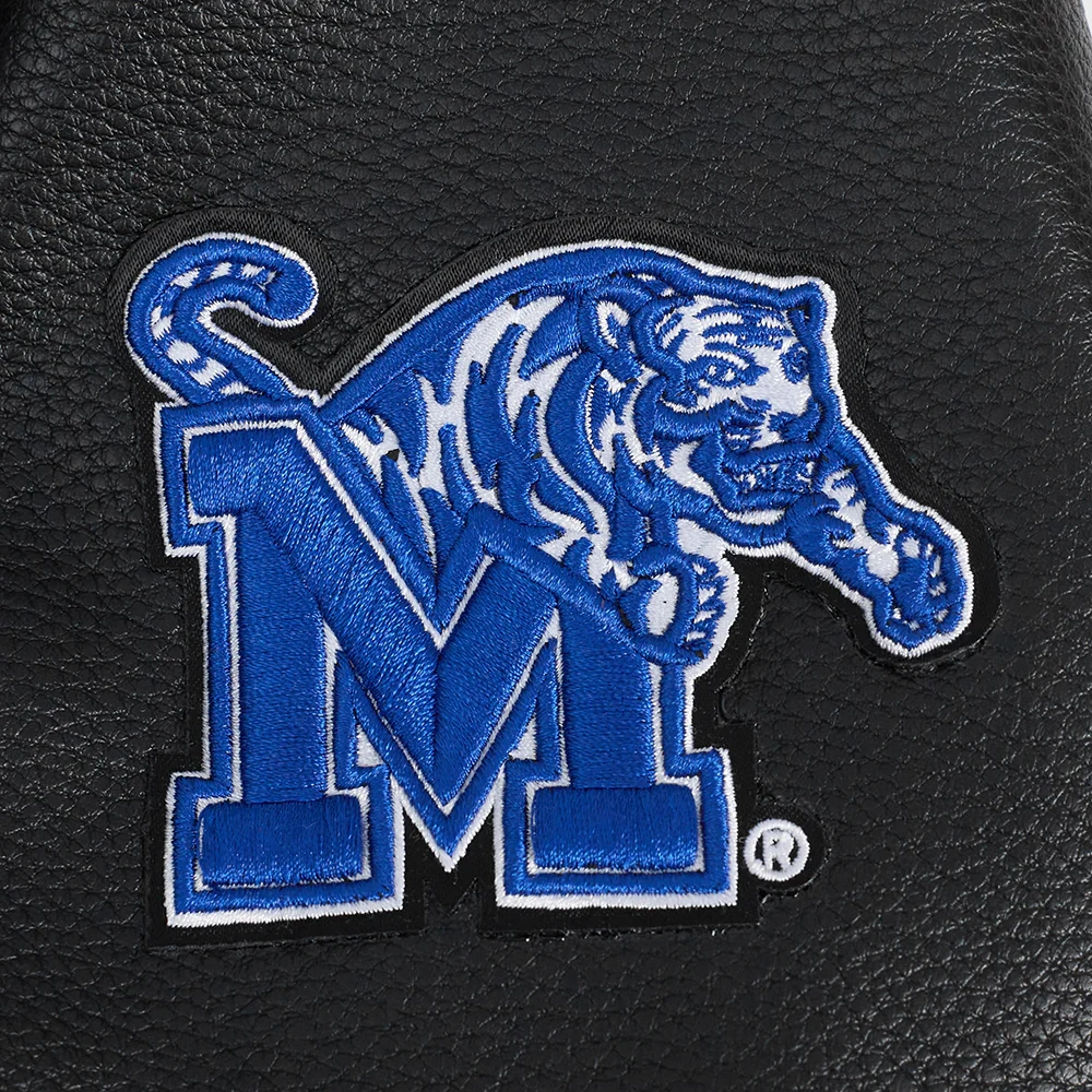 Memphis tigers womens classic black wool leather patches