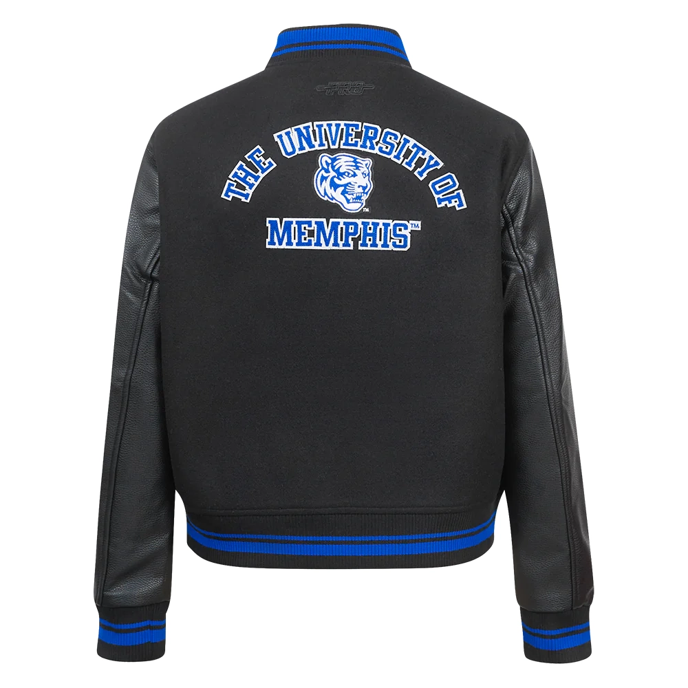 Memphis tigers womens classic black wool varsity jacket