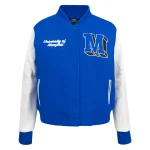 Memphis Tigers Women’s Classic Blue Wool/Leather Jacket