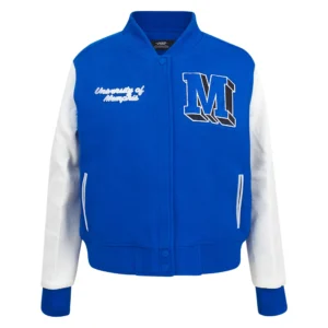 Memphis tigers womens classic bluewhite varsity jacket