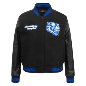 Memphis tigers womens classic wool leather varsity jacket