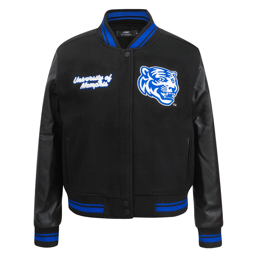 Memphis tigers womens classic wool leather varsity jacket