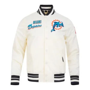 Miami dolphins retro classic full snap satin jacket
