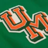 Miami hurricanes 1969 university of miami green wool leather varsity jacket 1