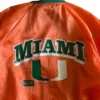 Miami hurricanes 1969 university orange satin varsity jacket 1