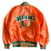 Miami hurricanes 1969 university orange satin varsity jacket 3