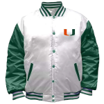 Miami Hurricanes Vintage White Satin Jacket