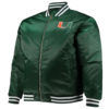 Miami hurricanes canes the rookie green satin varsity jacket 2