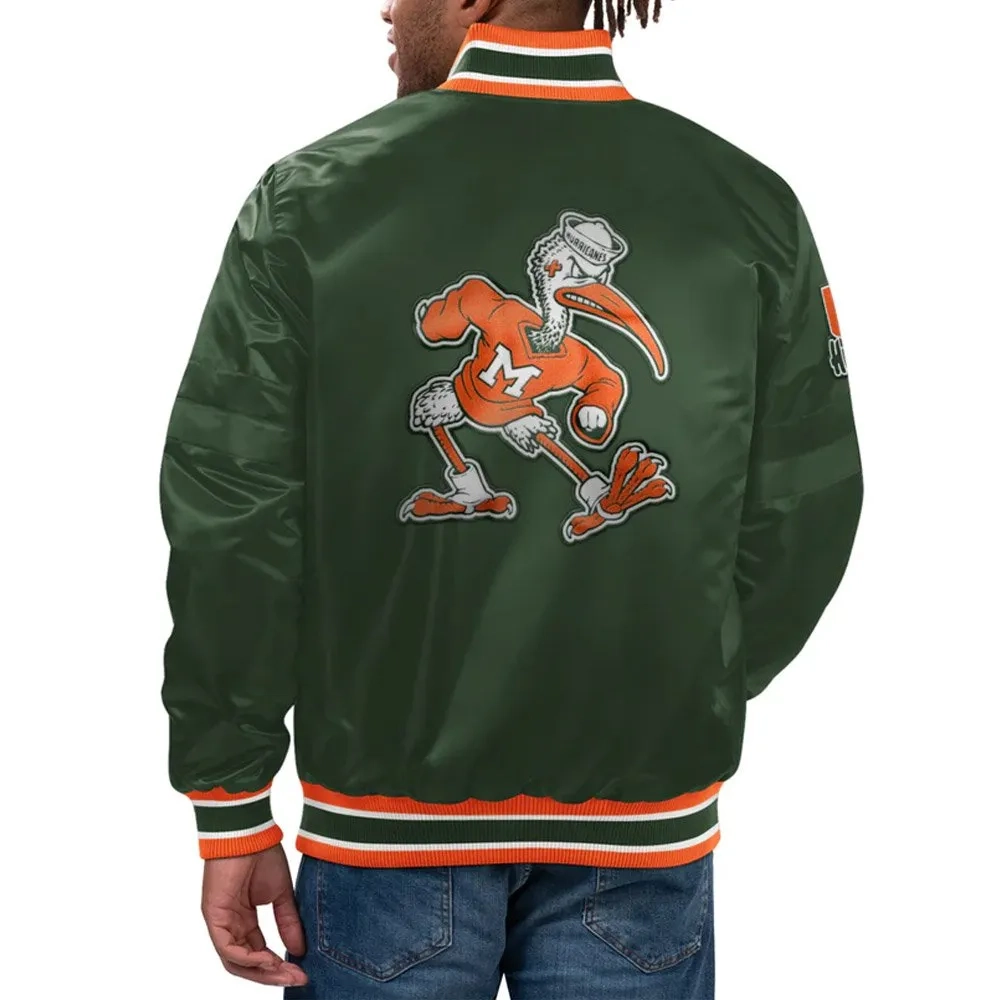 Miami hurricanes classic green varsity jacket 1