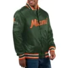 Miami hurricanes classic green varsity jacket 2