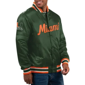 Miami hurricanes classic green varsity jacket 2