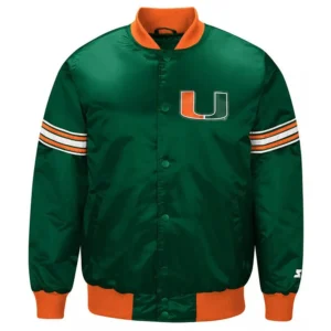 Miami hurricanes draft pick green varsity jacket 3
