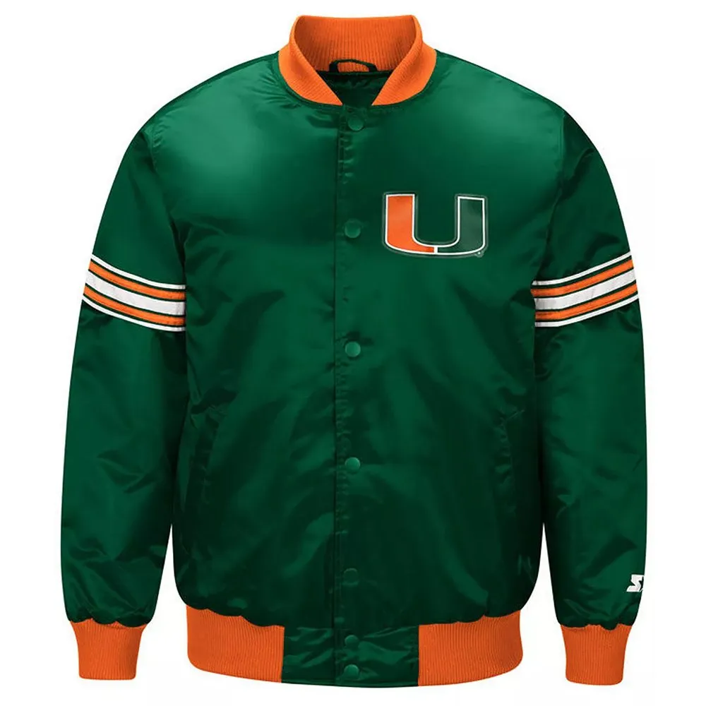 Miami hurricanes draft pick green varsity jacket 3