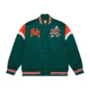 Miami hurricanes heavyweight red satin varsity jacket 2