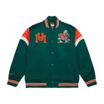Miami Hurricanes Cooperstown Heavyweight Full-Snap Green Satin Jacket