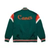 Miami hurricanes heavyweight red satin varsity jacket 3