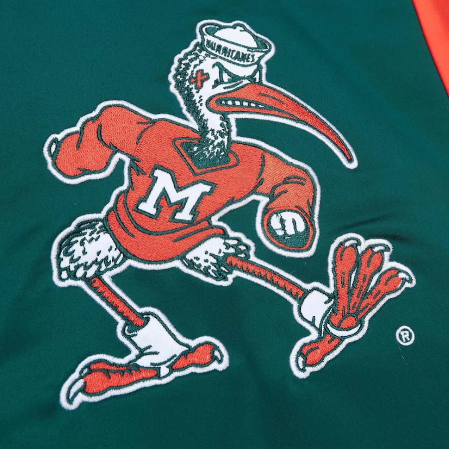Miami hurricanes heavyweight red satin varsity jacket 5