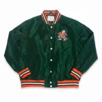 Miami Hurricanes Retro Green Satin Jacket