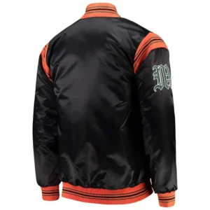 Miami hurricanes the enforcer black satin varsity jacket 6