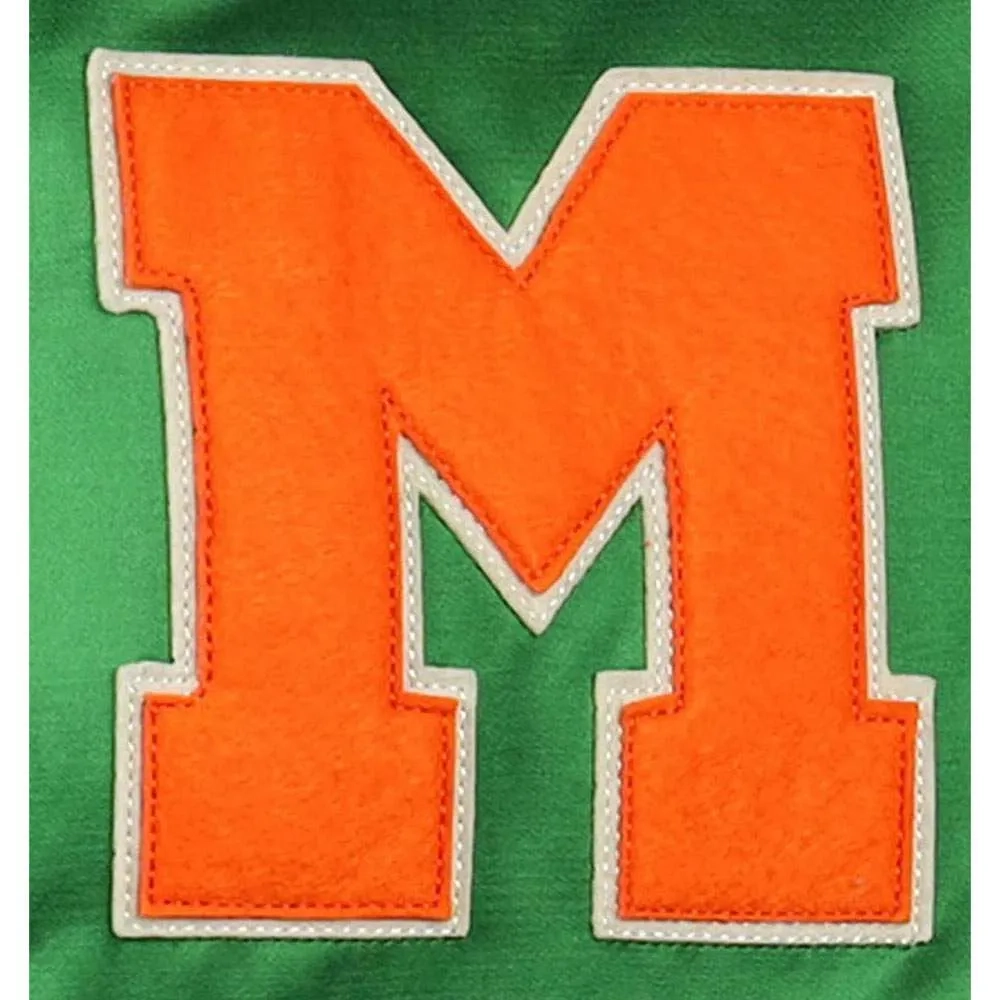 Miami hurricanes windbreaker green satin varsity jacket 2
