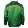 Miami hurricanes windbreaker green satin varsity jacket 4