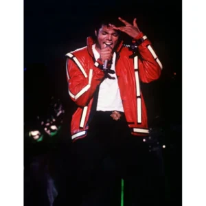 Michael jackson bad tour 80s thriller leather jacket