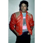 Michael Jackson 80s Beat It Red Leather Jacket