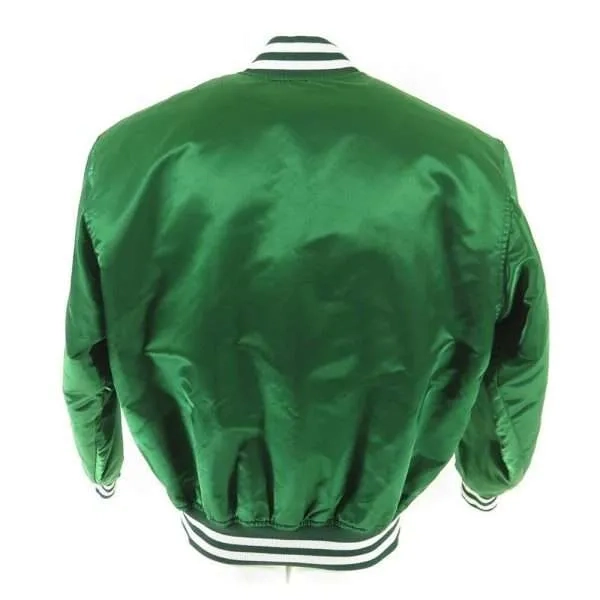Michigan state spartans 70s michigan bomber blue satin varsity jacket 4