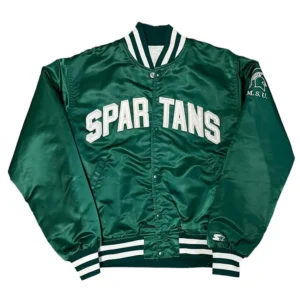 Michigan state spartans 80s green varsity jacket 2
