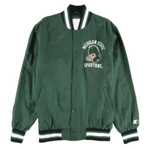Michigan state spartans bomber green varsity jacket 2