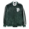 Michigan state spartans striped green satin varsity jacket 1