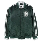 Michigan State Spartans Vintage Striped Satin Green Jacket