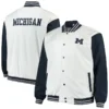 Michigan wolverines big tall whitenavy polyester varsity jacket 1