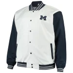 Michigan Wolverines Big & Tall White/Navy Polyester Jacket