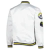 Michigan wolverines city collection white satin varsity jacket 1