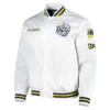 Michigan wolverines city collection white satin varsity jacket 2