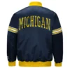 Michigan wolverines draft pick navy satin varsity jacket 1