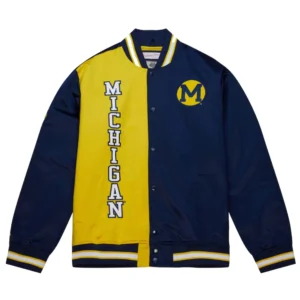 Michigan wolverines og 20 full snap satin varsity jacket 3