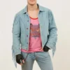 Minecraft blue leather jacket mens