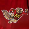 Minnesota golden gophers script burgundy bomber satin varsity jacket