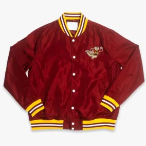 Minnesota golden gophers script burgundy bomber satin varsity jacket 2