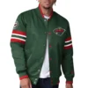 Minnesota wild scout green satin varsity jacket 1