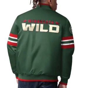 Minnesota wild scout green satin varsity jacket 2