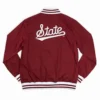 Mississippi state script retro burgundy bomber satin varsity jacket 2