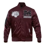 Morehouse Maroon Tigers Classic Full-Snap Maroon Satin Jacket