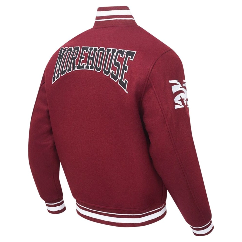 Morehouse maroon tigers classic wool varsity jacket